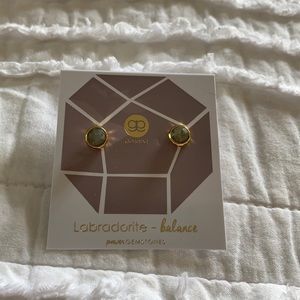 Gorjana labradorite stud gold plated earrings